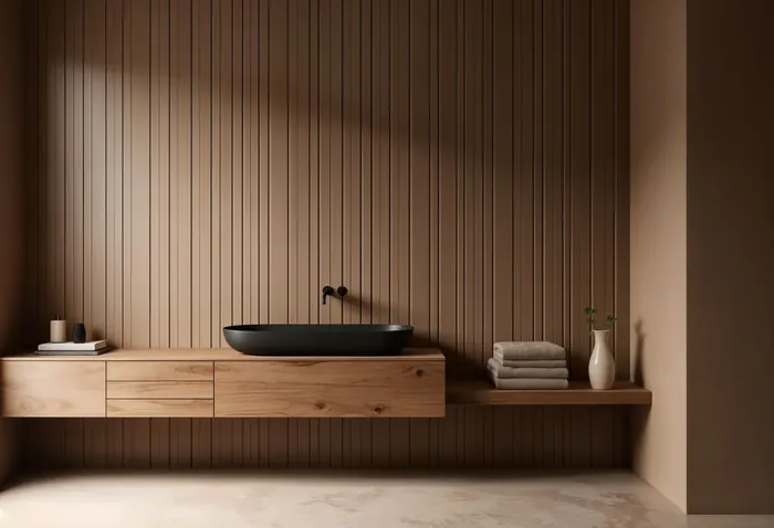 Hotel reception desk with premium hardwood by Cabo carpenter Master Wood Design