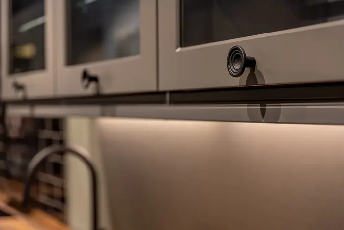 Kitchen cabinets with lighting in a Cabo home