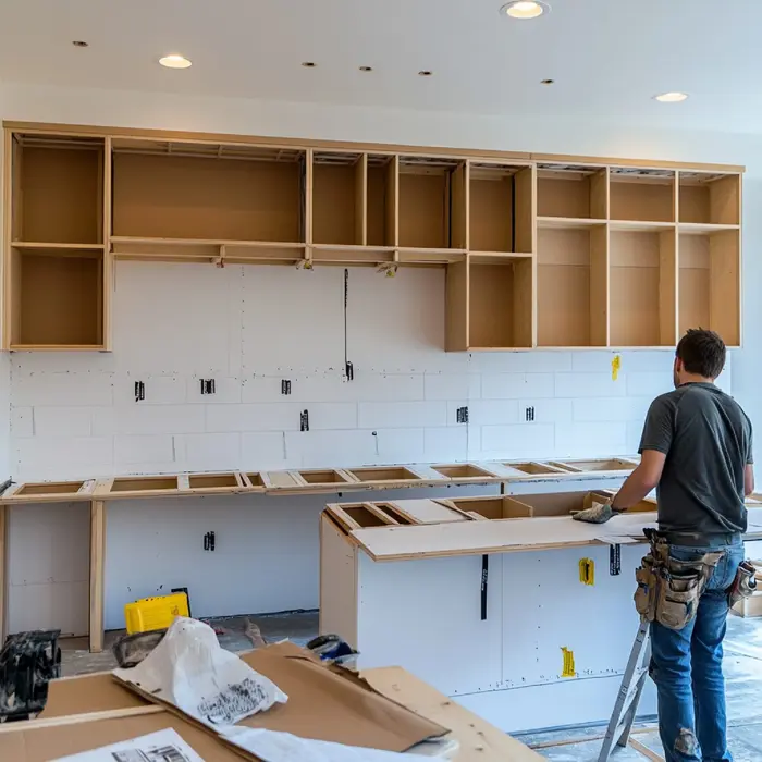 Cabinet installation in a Cabo kitchen