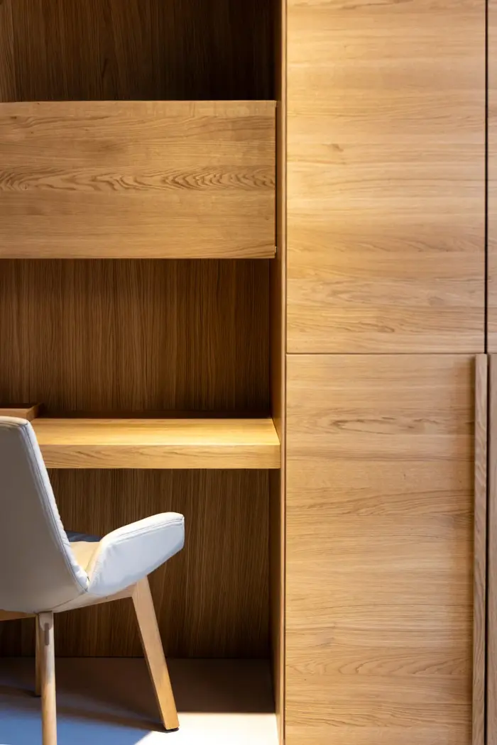Custom wood office furniture in a Cabo home