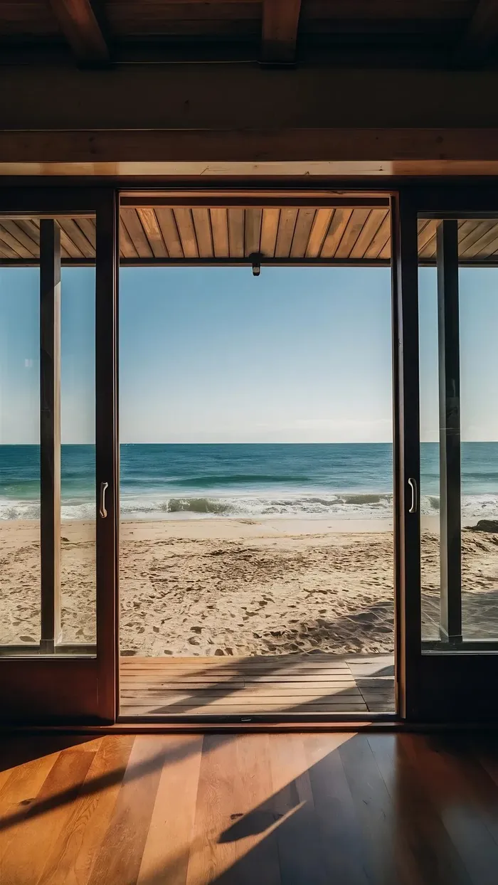 Custom wood window in a Cabo San Lucas home