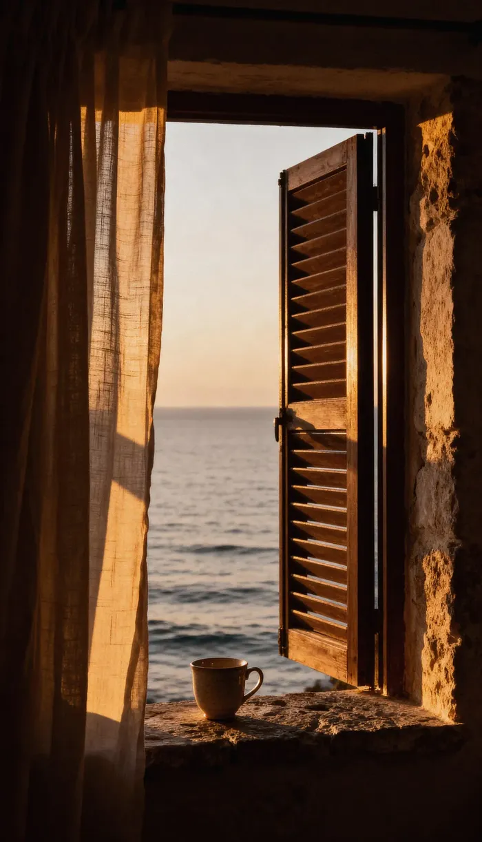 Wood window frame in a Cabo villa